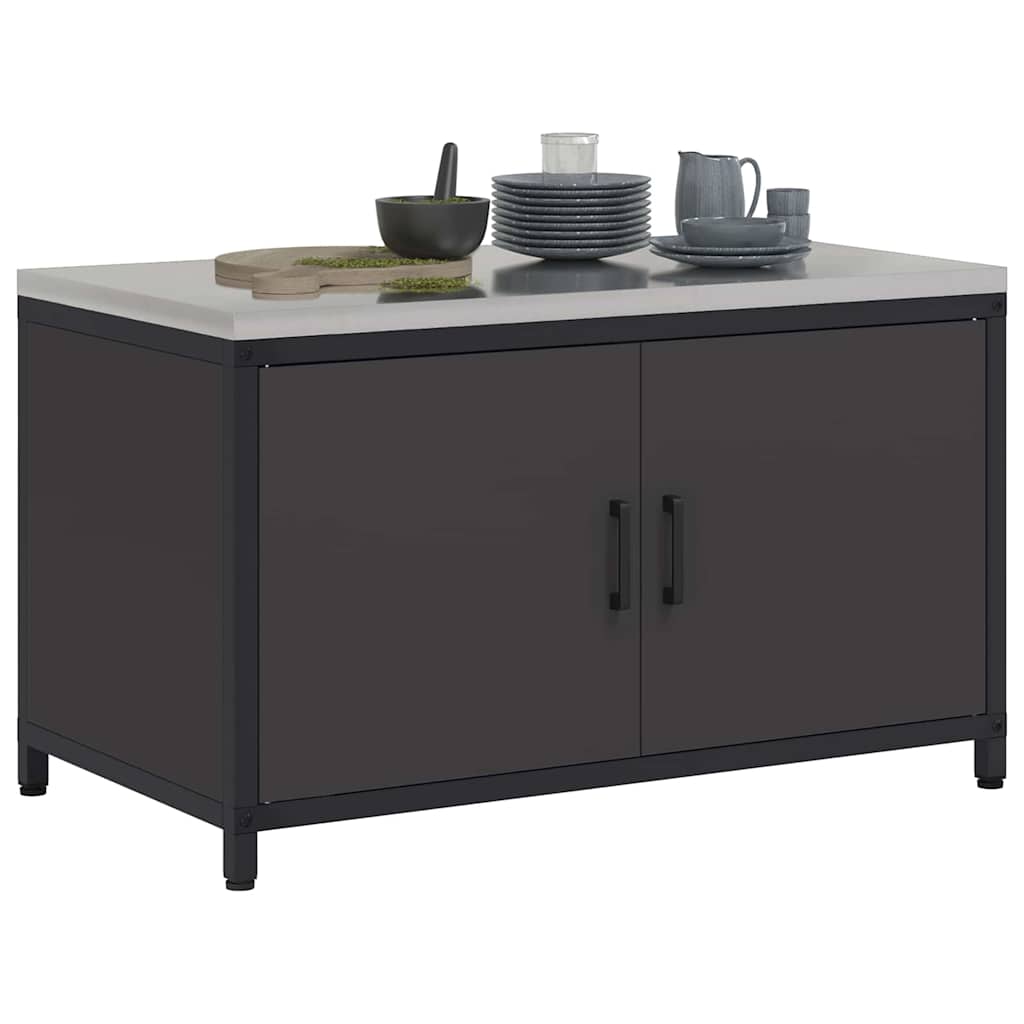 Stoccaggio in cucina con porta Nero 60 x 50 x 92 cm Acciaio