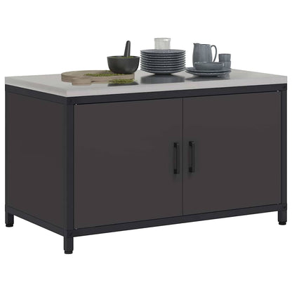 Stoccaggio in cucina con porta Nero 60 x 50 x 92 cm Acciaio