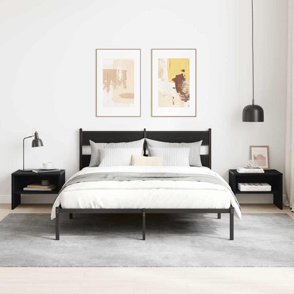 Armadio da Notte 2 pcs Rovere nero 40 x 40 x 30 cm