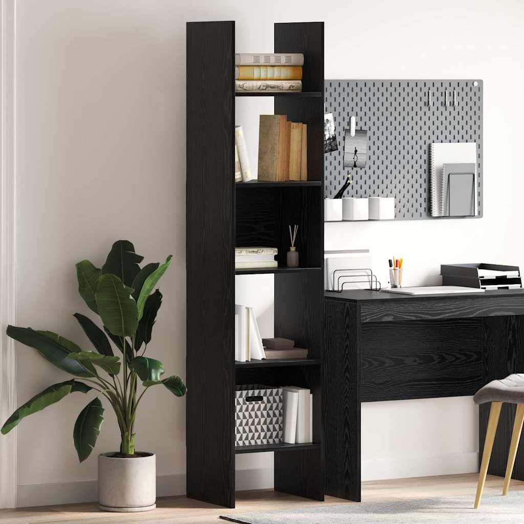 Armadio per Libri Rovere nero 40 x 35 x 180 cm