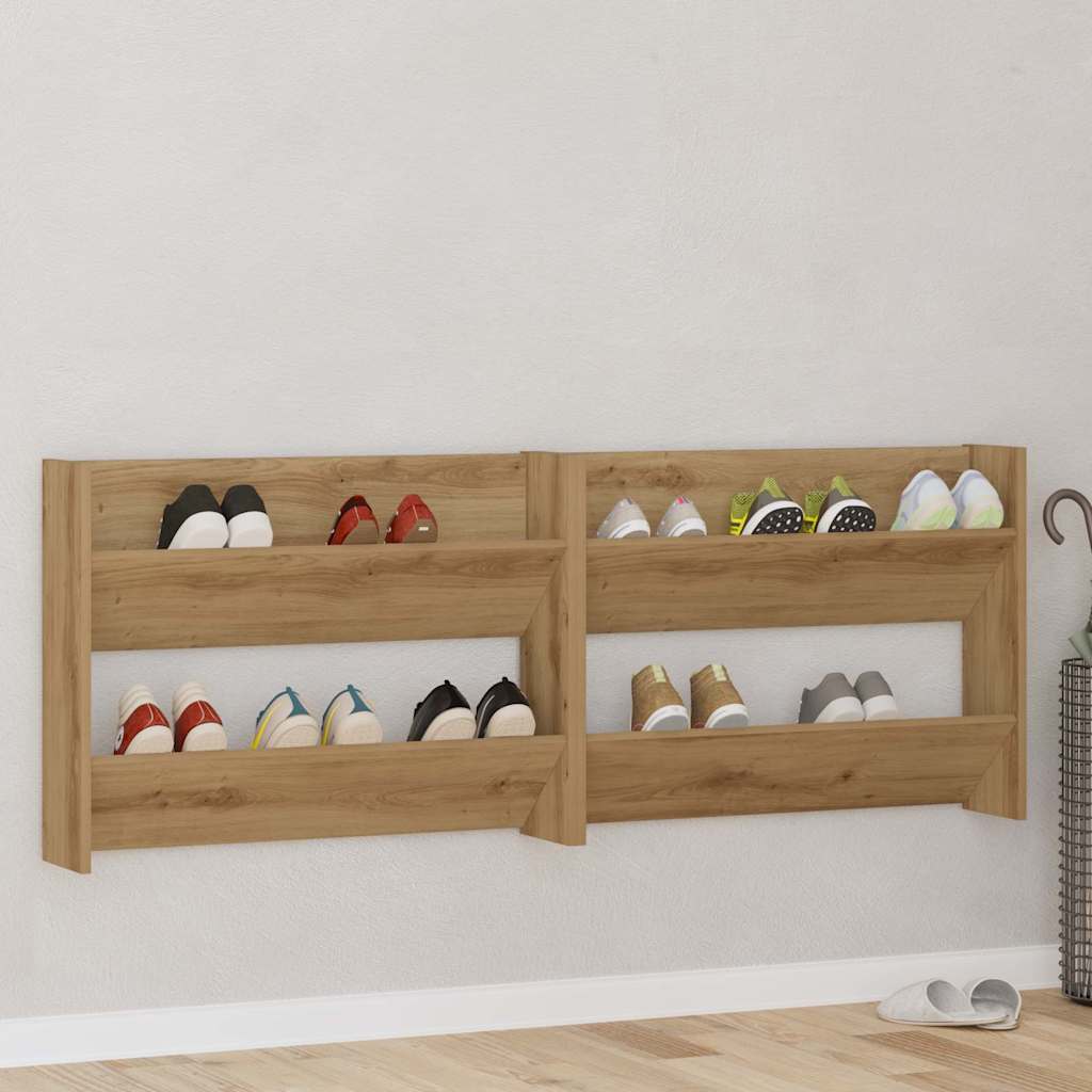 Mobile per scarpe 2 pcs Rovere artigianale 85 x 18 x 90 cm