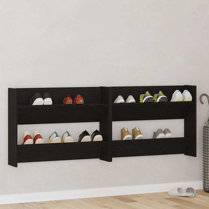 Mobile per scarpe 2 pcs Rovere Nero 85 x 18 x 90 cm