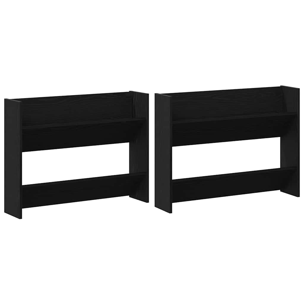 Mobile per scarpe 2 pcs Rovere Nero 85 x 18 x 90 cm