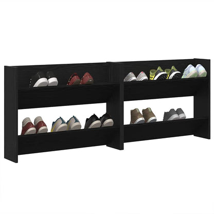 Mobile per scarpe 2 pcs Rovere Nero 85 x 18 x 90 cm