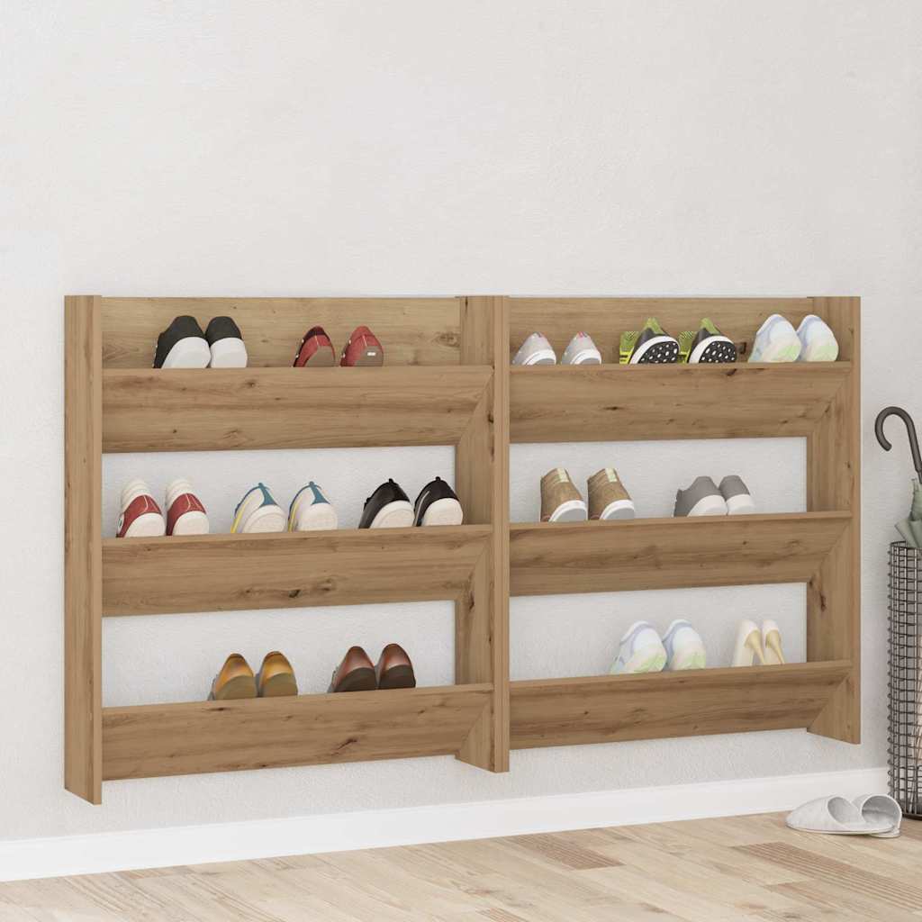 Mobile per scarpe 2 pcs Rovere artigianale 85 x 18 x 90 cm