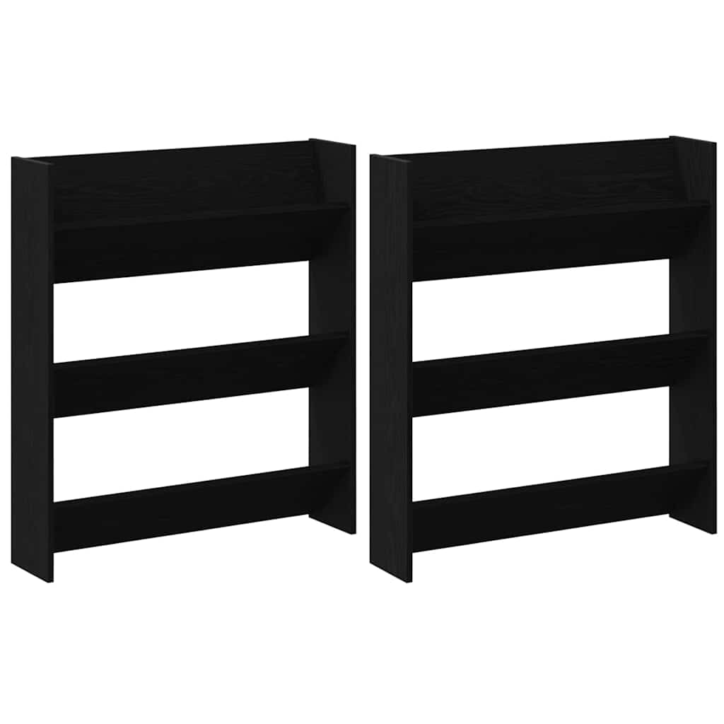 Mobile per scarpe 2 pcs Rovere Nero 85 x 18 x 90 cm