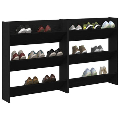 Mobile per scarpe 2 pcs Rovere Nero 85 x 18 x 90 cm
