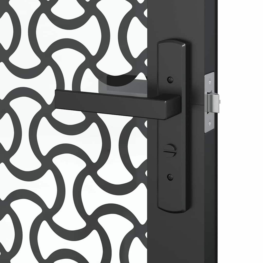 Porta in vetro Traforo Nero 76 x 3.5 x 201.5 cm Alluminio