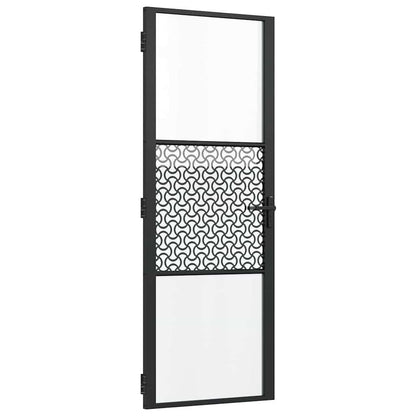 Porta in vetro Traforo Nero 76 x 3.5 x 201.5 cm Alluminio