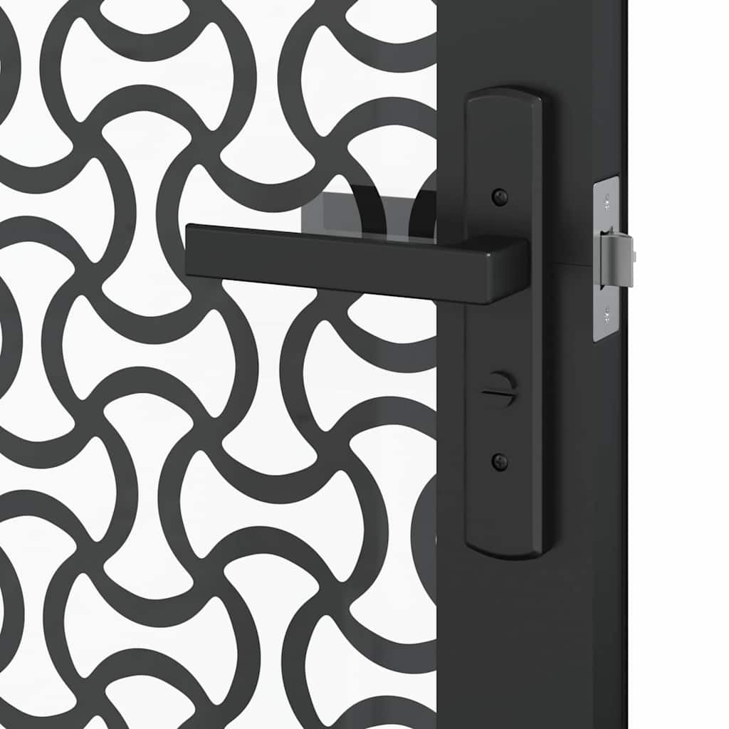 Porta in vetro Traforo Nero 76 x 3.5 x 201.5 cm Alluminio