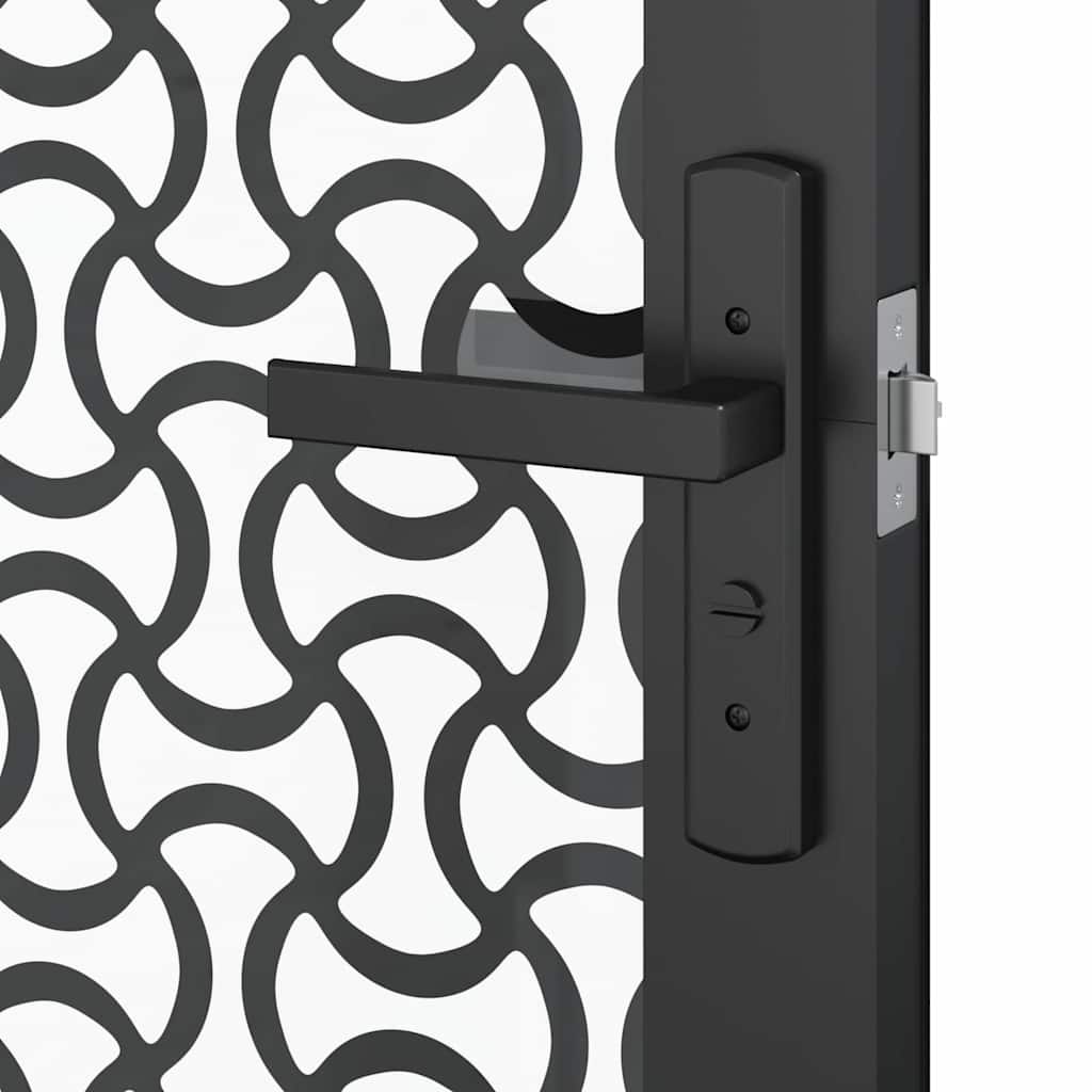 Porta in vetro Traforo Nero 76 x 3.5 x 201.5 cm Alluminio