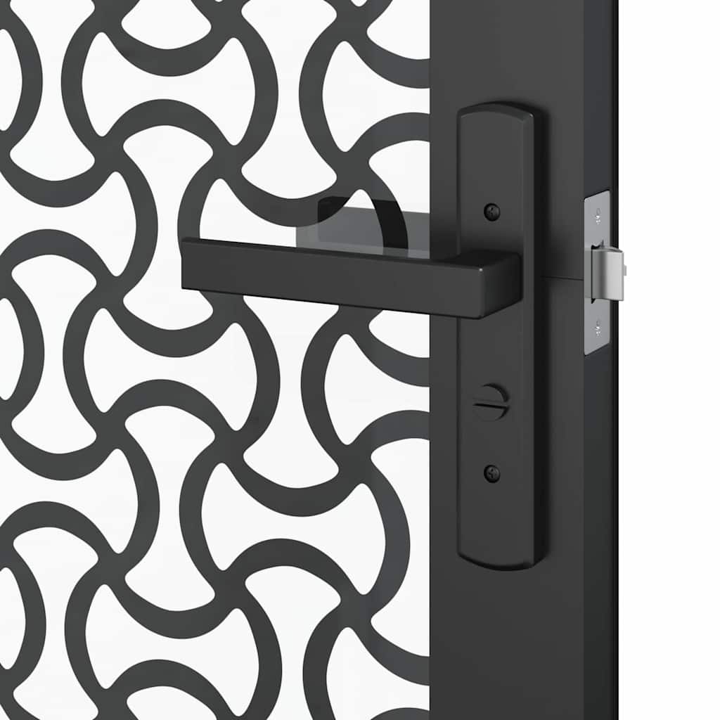 Porta in vetro Traforo Nero 76 x 3.5 x 201.5 cm Alluminio