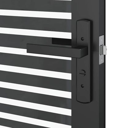 Porta in vetro Rigato Nero 76 x 3.5 x 201.5 cm Alluminio