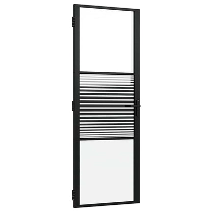 Porta in vetro Rigato Nero 76 x 3.5 x 201.5 cm Alluminio