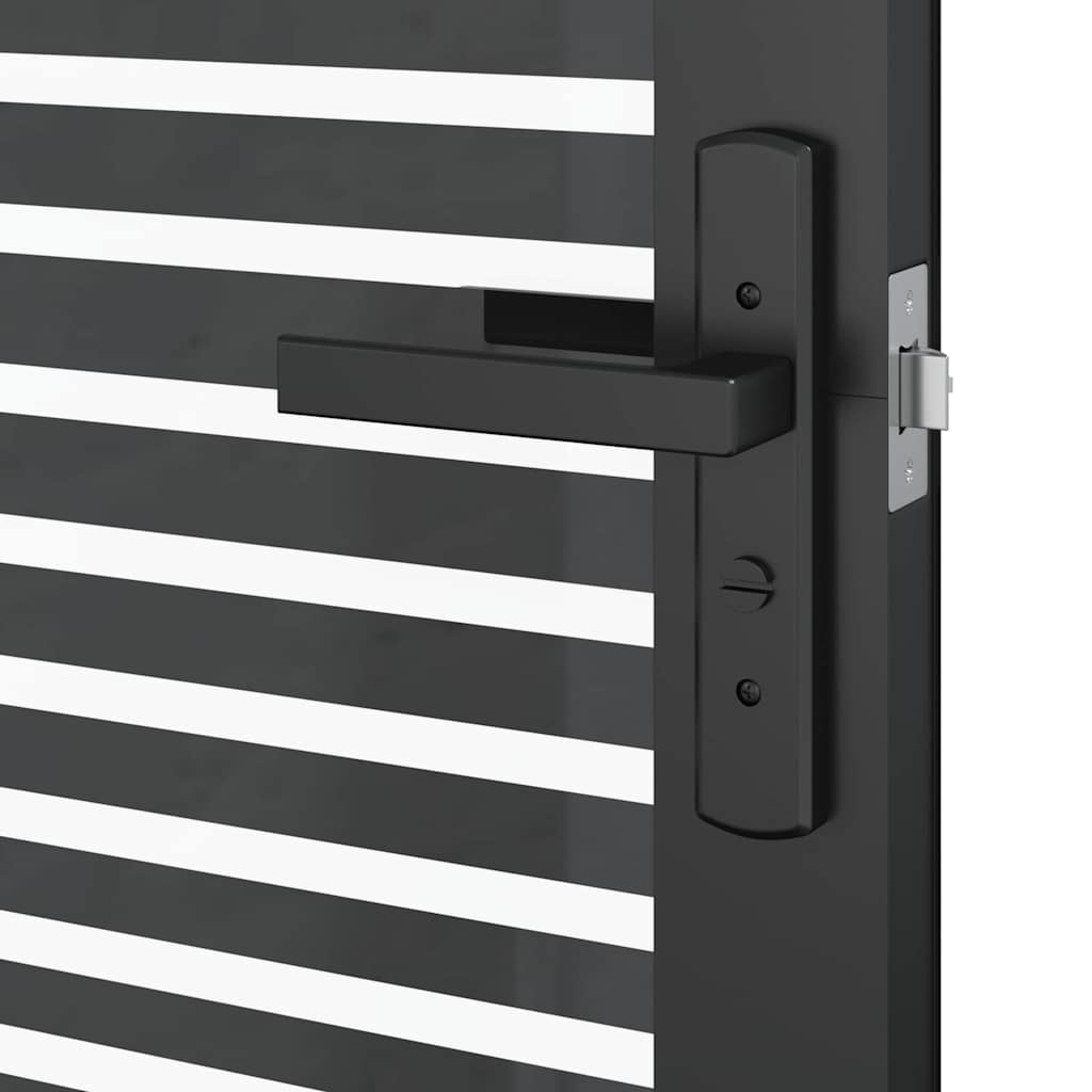 Porta in vetro Rigato Nero 76 x 3.5 x 201.5 cm Alluminio
