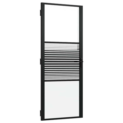 Porta in vetro Rigato Nero 76 x 3.5 x 201.5 cm Alluminio