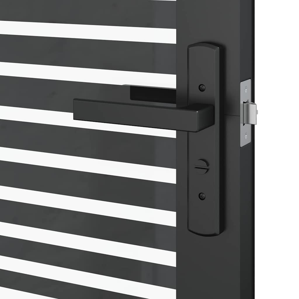 Porta in vetro Rigato Nero 76 x 3.5 x 201.5 cm Alluminio