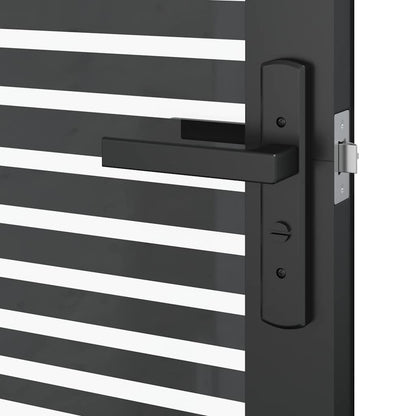 Porta in vetro Rigato Nero 76 x 3.5 x 201.5 cm Alluminio