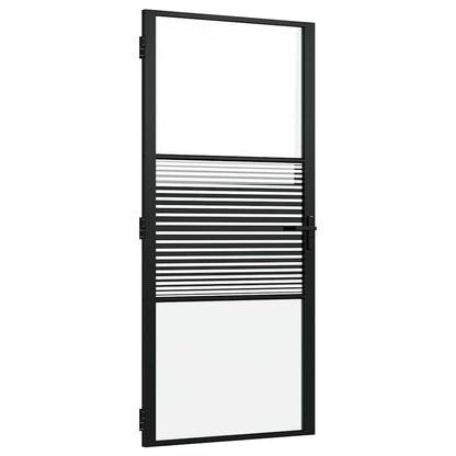 Porta in vetro Rigato Nero 76 x 3.5 x 201.5 cm Alluminio