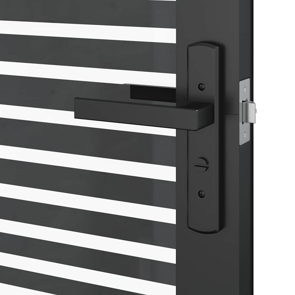 Porta in vetro Rigato Nero 76 x 3.5 x 201.5 cm Alluminio
