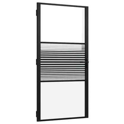 Porta in vetro Rigato Nero 76 x 3.5 x 201.5 cm Alluminio