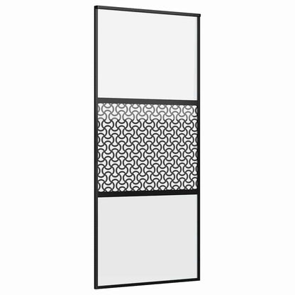 Porta in vetro Traforo Nero 90 x 2 x 205 cm Alluminio