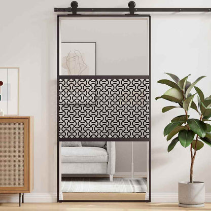 Porta in vetro Traforo Nero 90 x 2 x 205 cm Alluminio
