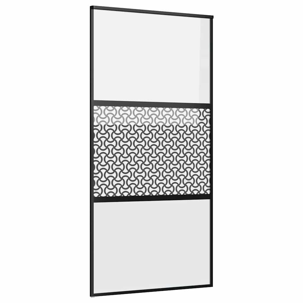 Porta in vetro Traforo Nero 90 x 2 x 205 cm Alluminio
