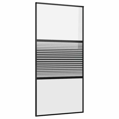Porta in vetro Rigato Nero 90 x 2 x 205 cm Alluminio