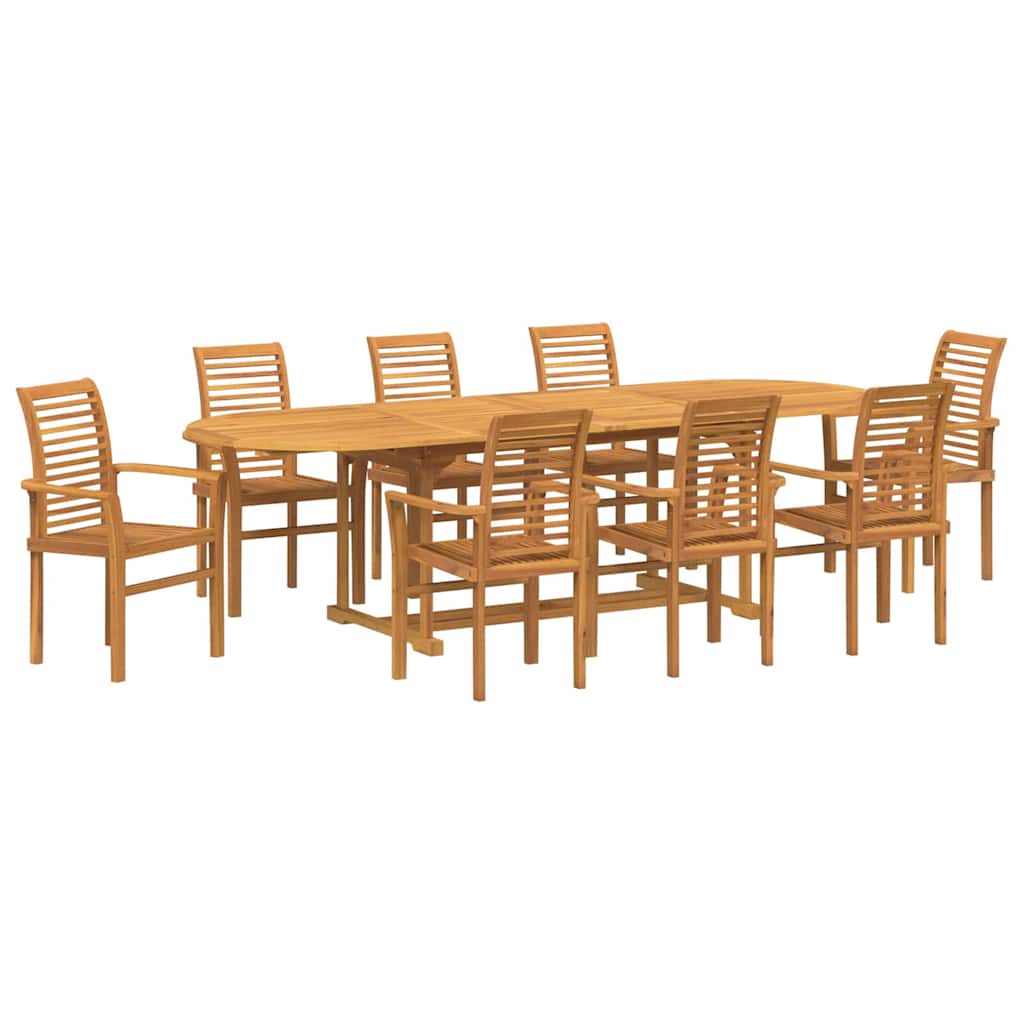 Set da Pranzo per Giardino 9 pcs Legno di teak solido