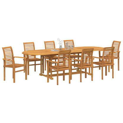 Set da Pranzo per Giardino 9 pcs Legno di teak solido