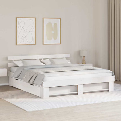 Struttura del letto Bianco 200 x 200 cm Pino massello