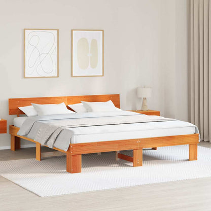 Struttura del letto Marrone cerato 200 x 200 cm Pino massello