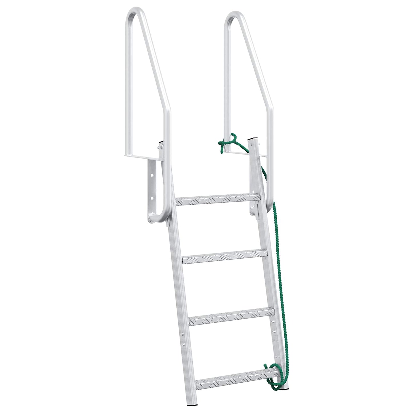 Scala da Dock a 4 Gradini Argento 58 x 77 x 166 cm Alluminio