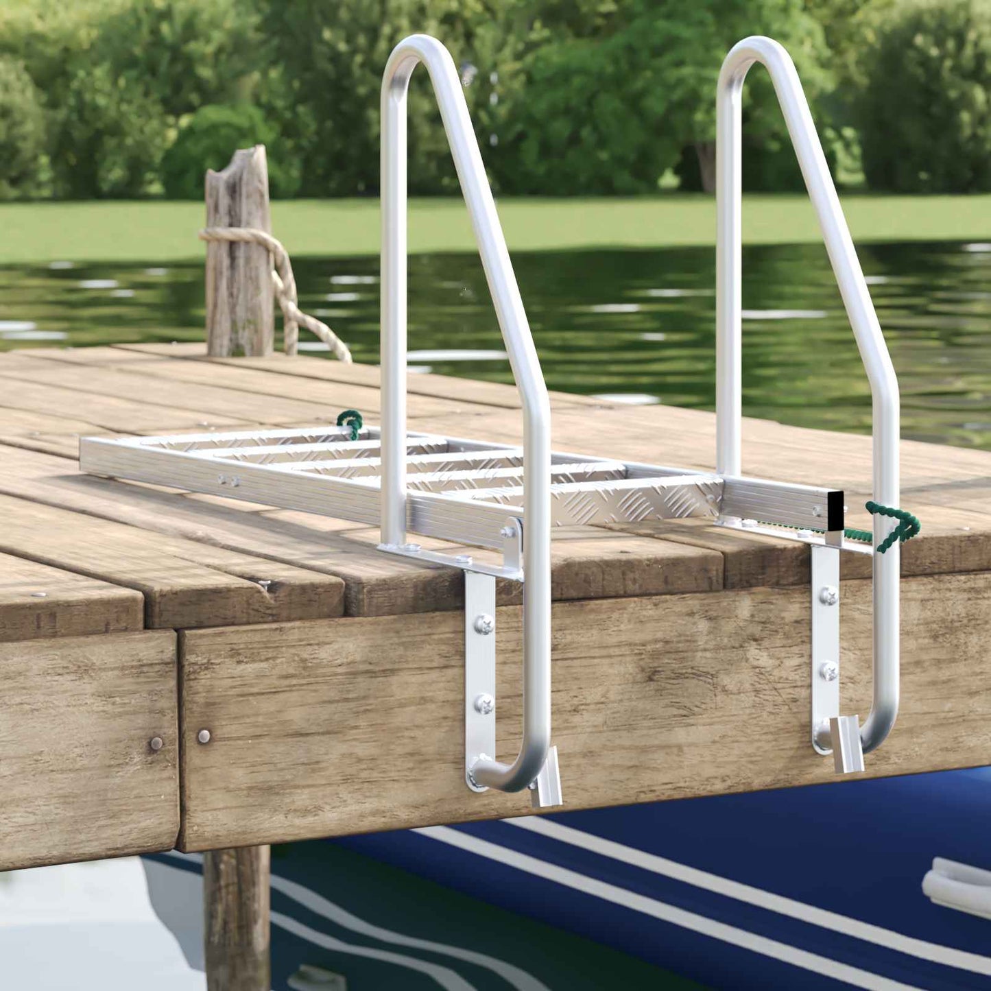 Scala da Dock a 5 Gradini Argento 58 x 77 x 191 cm Alluminio