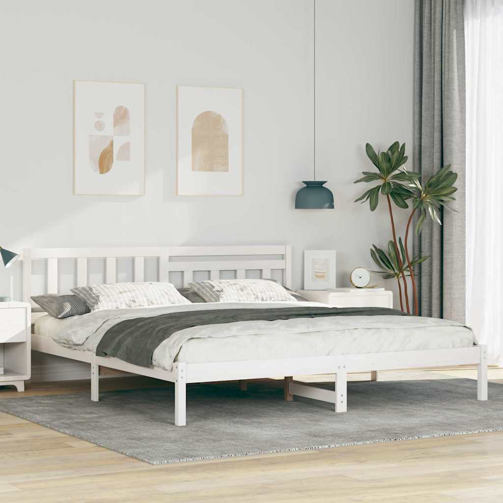 Struttura del letto Bianco 200 x 200 cm Pino massello