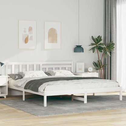 Struttura del letto Bianco 200 x 200 cm Pino massello