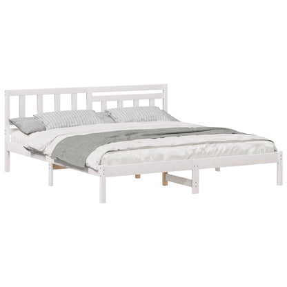 Struttura del letto Bianco 200 x 200 cm Pino massello