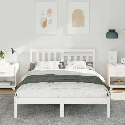 Struttura del letto Bianco 140 x 190 cm Pino massello