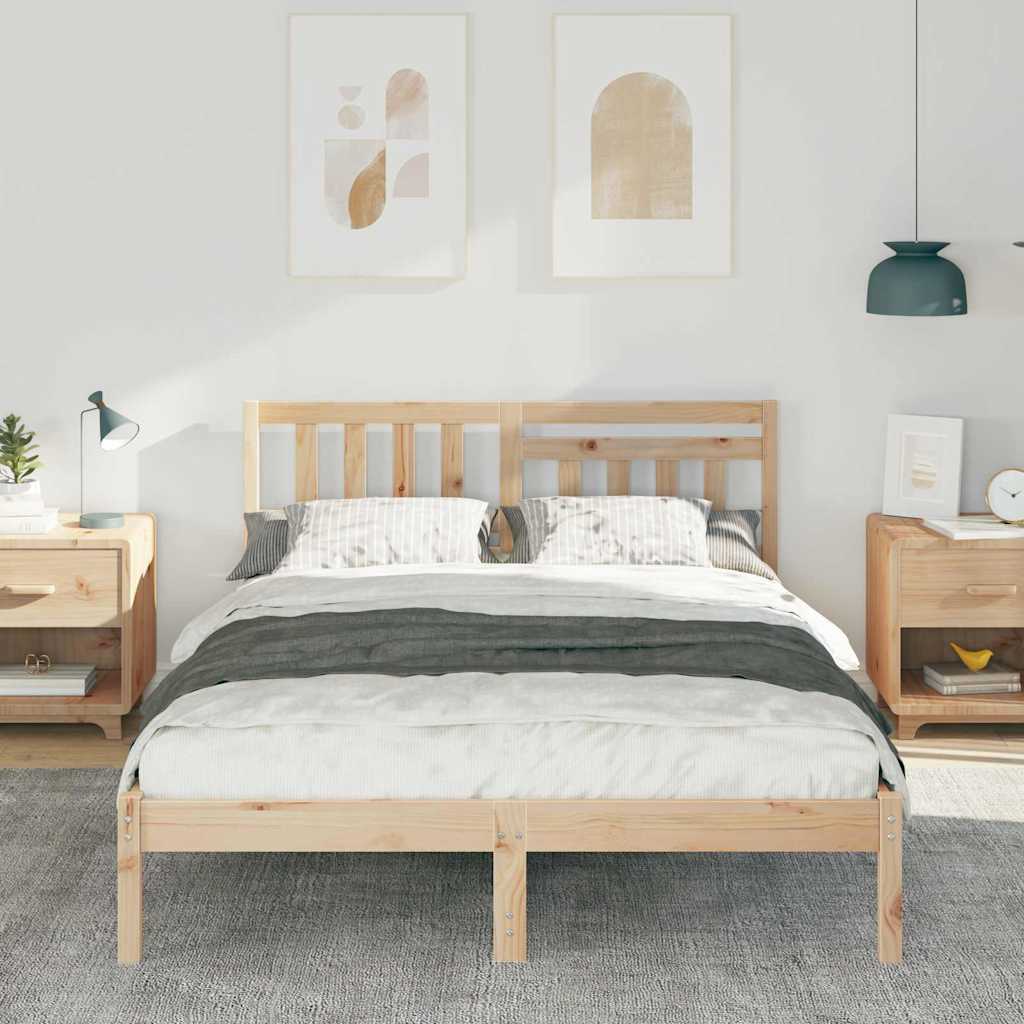 Struttura del letto Marrone 135 x 190 cm Pino massello