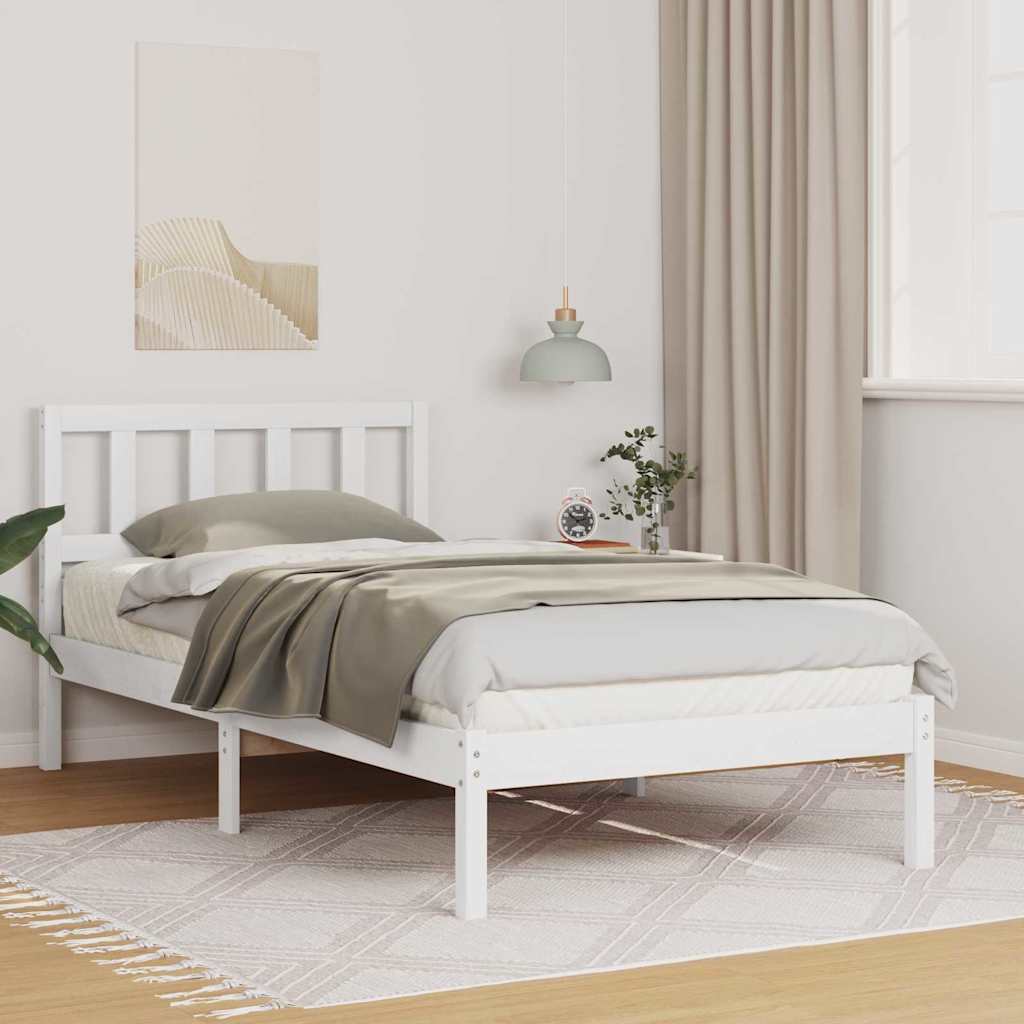 Struttura del letto Bianco 75 x 190 cm Pino massello