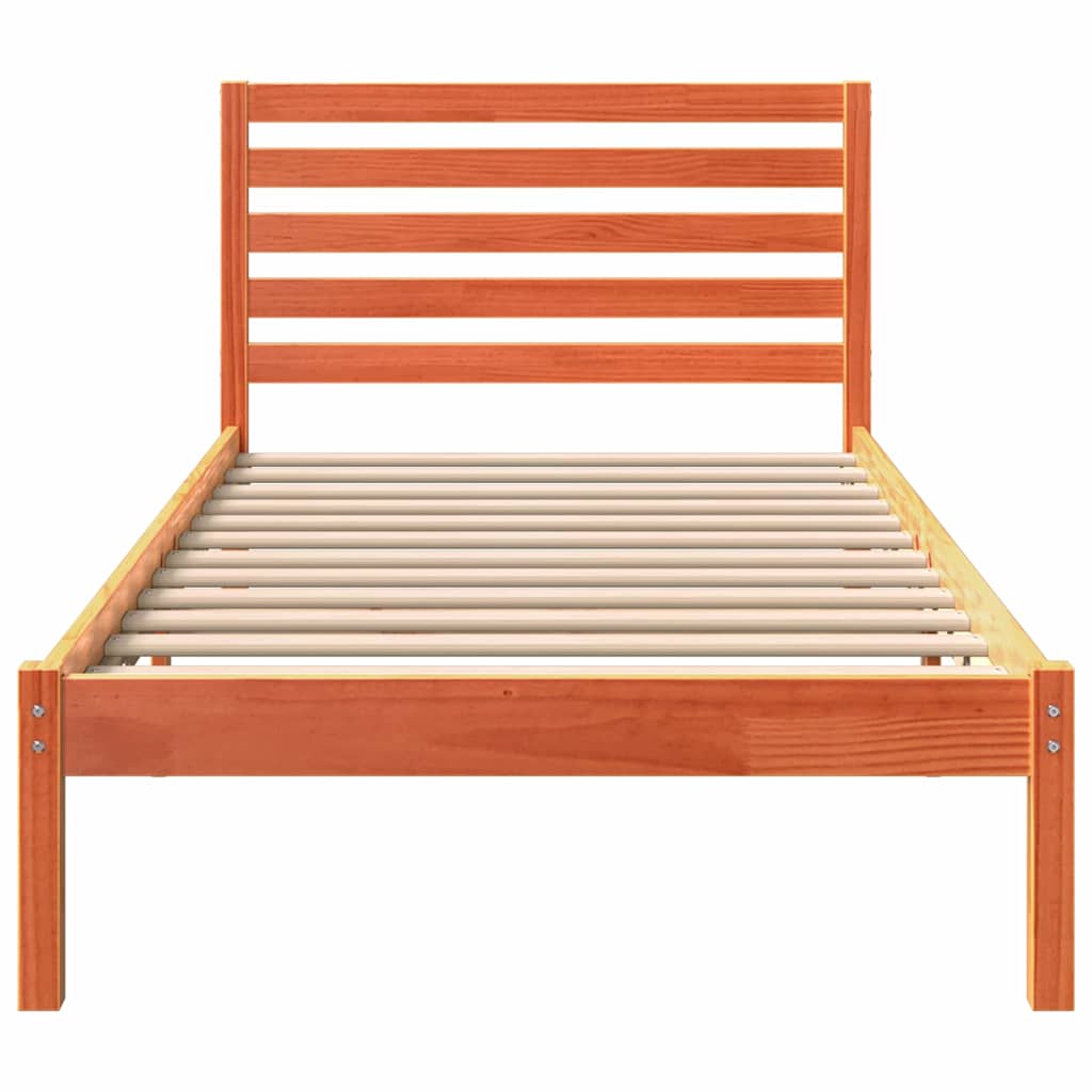 Struttura del letto Marrone cerato 75 x 190 cm Pino massello