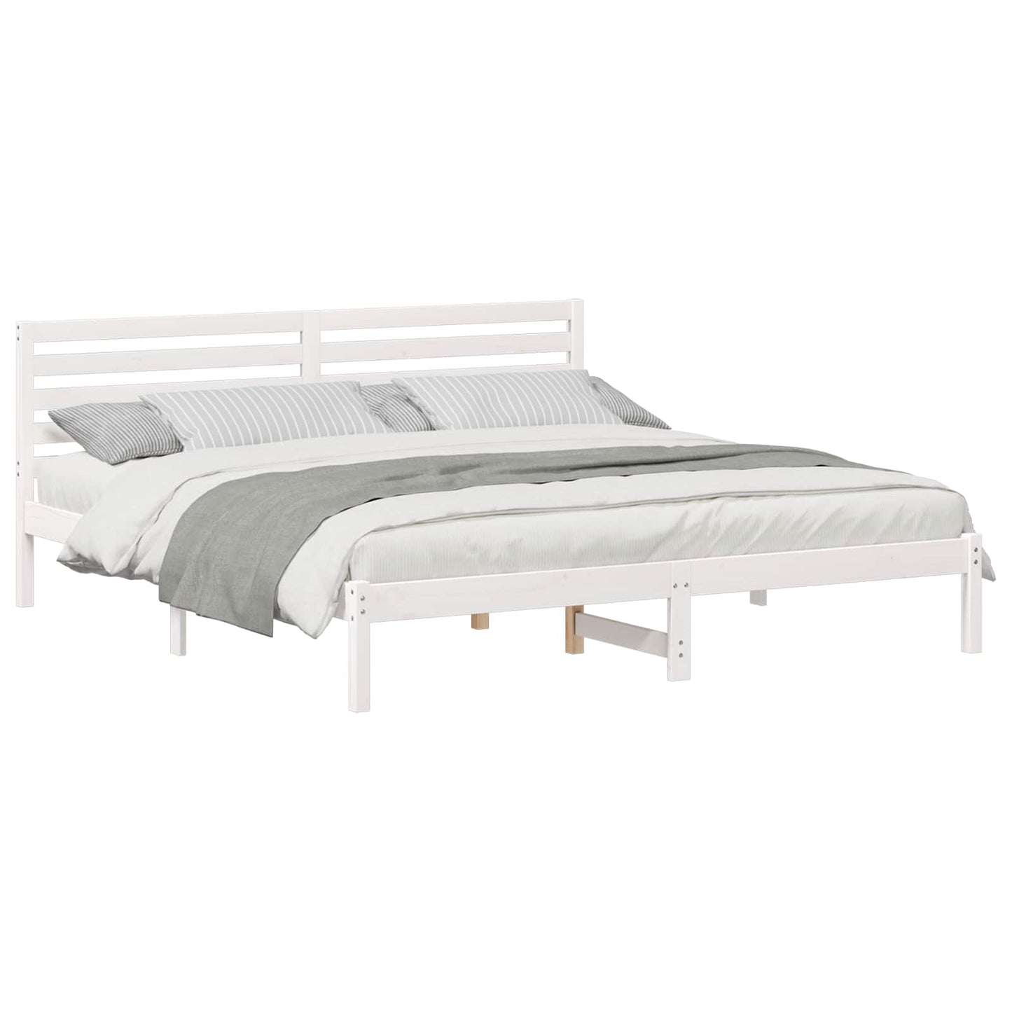 Struttura del letto Bianco 200 x 200 cm Pino massello