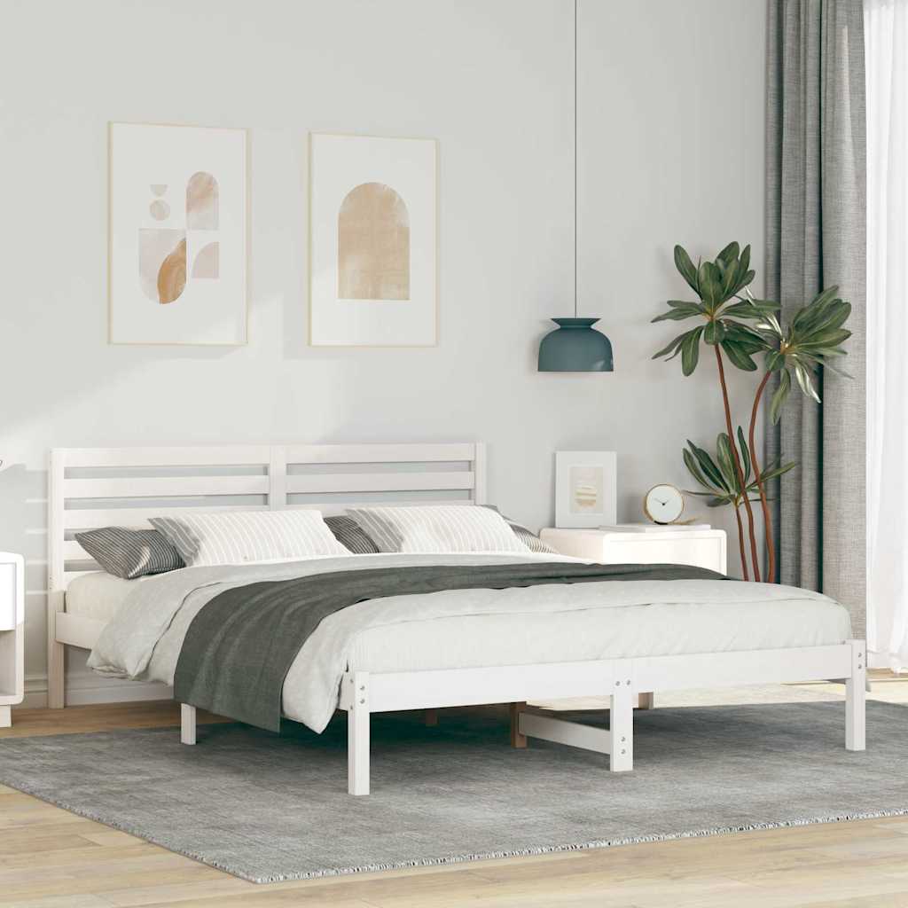 Struttura del letto Bianco 140 x 200 cm Pino massello