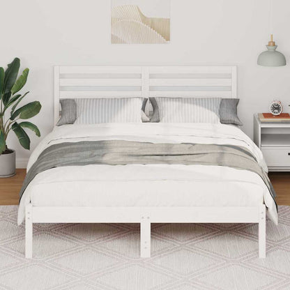 Struttura del letto Bianco 135 x 190 cm Pino massello