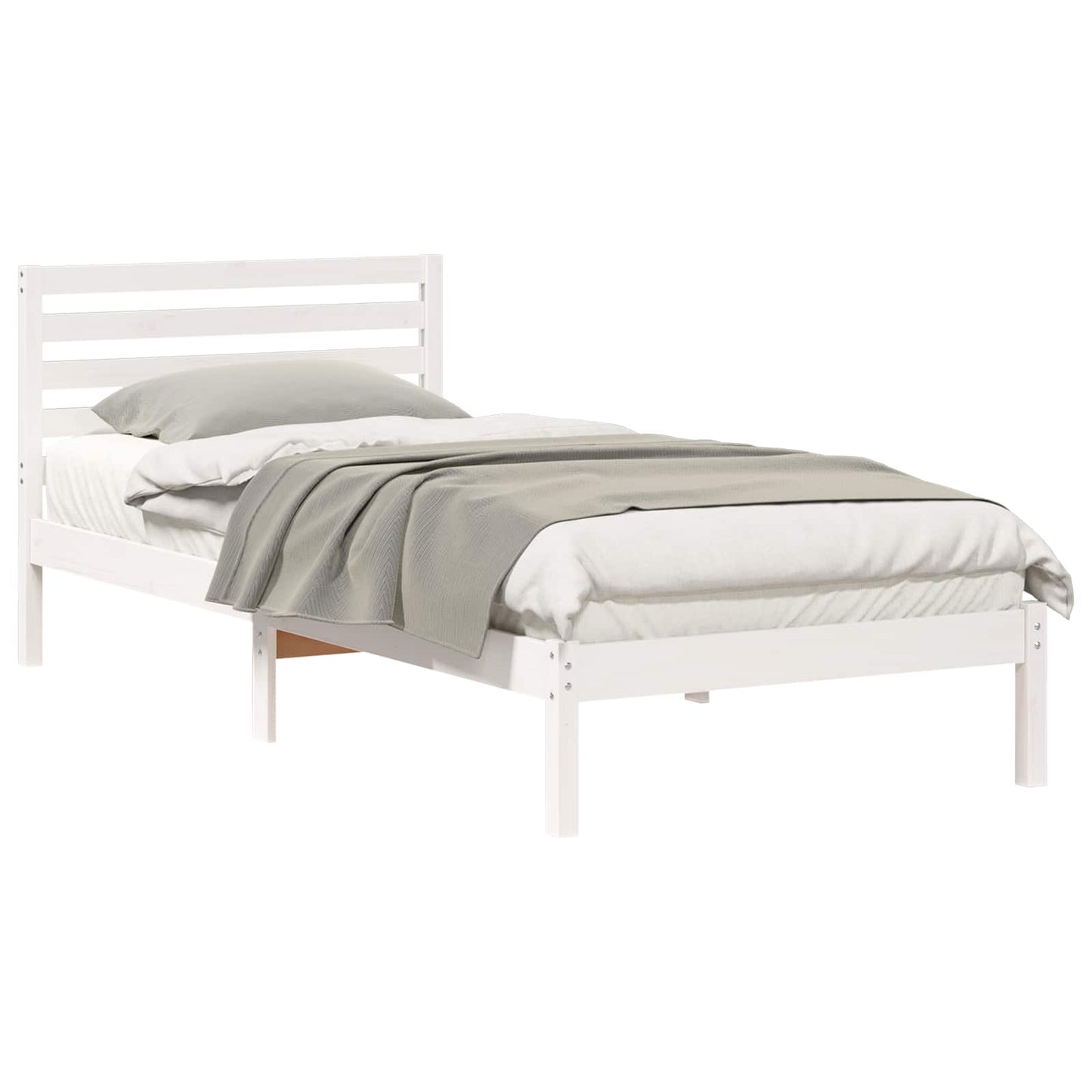 Struttura del letto Bianco 90 x 210 cm Pino massello