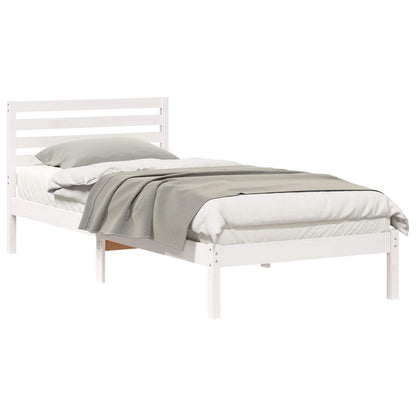 Struttura del letto Bianco 100 x 210 cm Pino massello