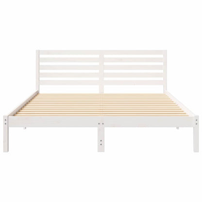 Struttura del letto Bianco 160 x 210 cm Pino massello