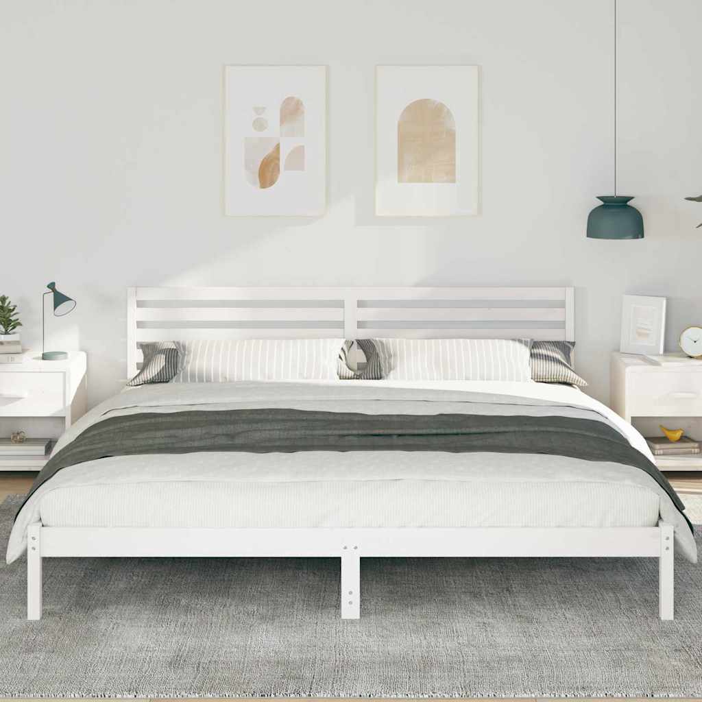 Struttura del letto Bianco 200 x 210 cm Pino massello