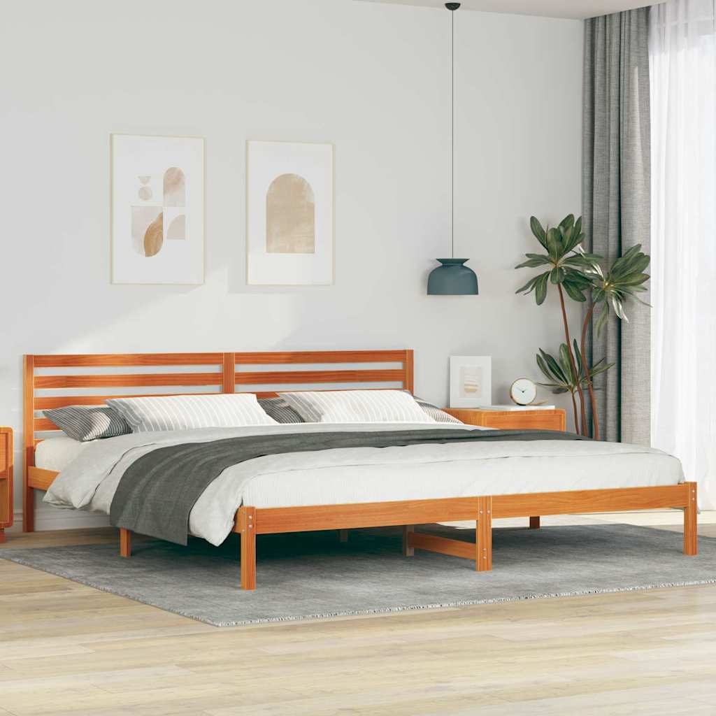 Struttura del letto Marrone cerato 200 x 210 cm Pino massello